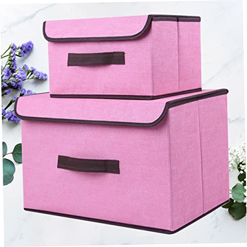 Cajas para guardar ropa de lino rosa contra el desorden 4