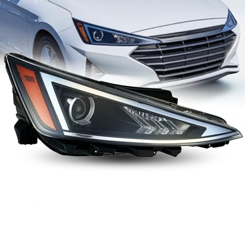 ALLIGATOR AUTO LIGHTS Compatible With Hyundai Elantra 2019-2020 Headlight Assembly, Right/Passenger Side, 92102-F3500 / HY2503233, Bulbs Included, DOT/SAE Compliant