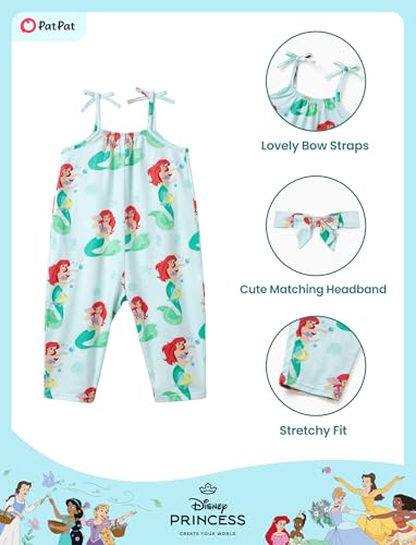 Image of Disney Frozen Elsa Princess Minnie Stitch Marie Girls Romper with Bow Tie Strap and Headband Cute Jumpsuit for Baby & Toddler