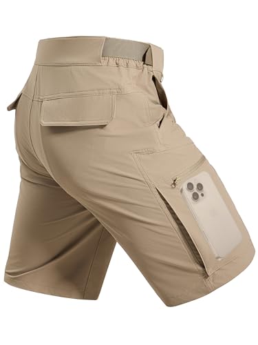 FREE SOLDIER Men's Cargo Hiking Shorts with Belt Lightweight Quick Dry Tactical Shorts with Pockets for Casual Work Golf