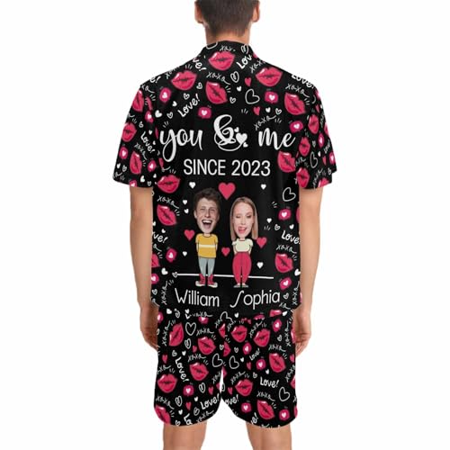 Artsadd Custom Couple Matching Pajamas Set, His and Hers Personalized Photo Pajamas for Women Men3
