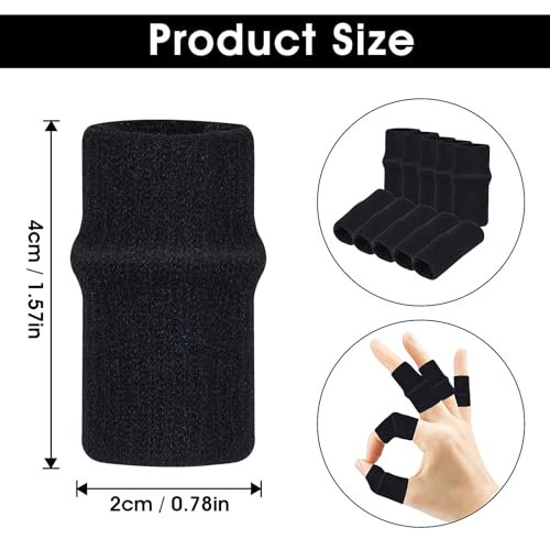 10 Stück Fingerschutz Elastische Fingerschützer Kompressionsunterstützung Fingerbandagen Fingerschiene zur Schmerzlinderung Arthritis