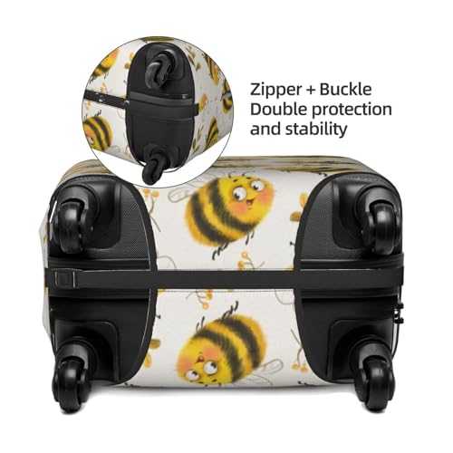 VOSERY Travel Luggage Cover - cute cartoon bees funny Washable Suitcase Covers Protector Fits 18-32 Inch Luggage2