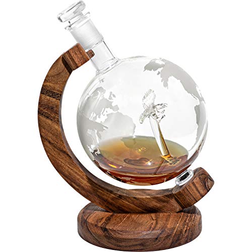 American Pride Eagle Etched Globe Whiskey Decanter - Patriot Gifts w/Glass Eagle Inside - Unique Personalized Gift, Gift for Promotion, Retirement, or Other Milestone - Patriot USA Gift