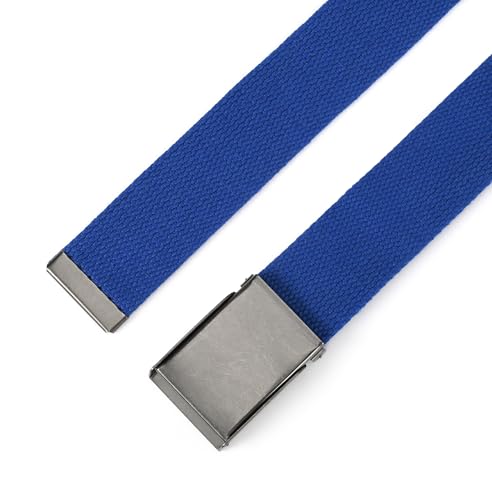 Image of Mile High Life Canvas Web Belt | Cut to Fit Up to 52 inch | Flip-Top Matte Silver Nickel Buckle 12 Colors