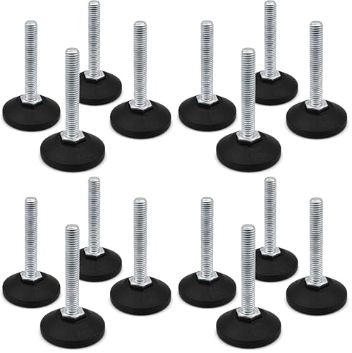 Design61 4x Verstellschraube Justierschraube Ø 38 mm mit verzinkter Stellschraube M8 x 80 mm (Packung mit 4)