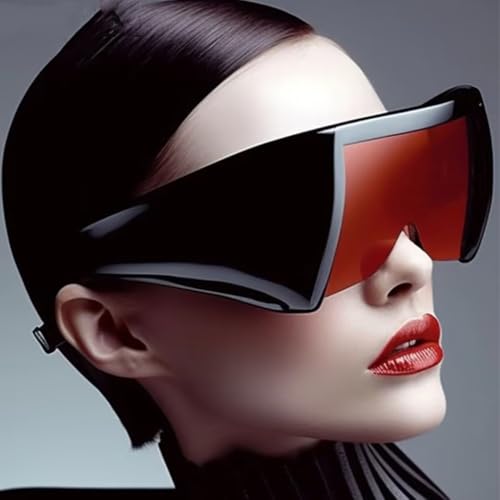 Oversized Punk Shield Sunglasses Women Big Frame Steampunk One-Pieces Sun Glasses For Ladies Eyewear2