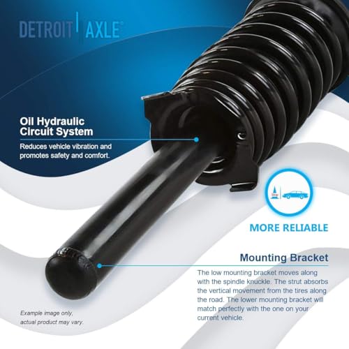 Image of Detroit Axle - 2.3L Front Struts Kit for 1998-2002 Honda Accord, 2 Struts Coil Spring Assembly 2 Lower Control Arms 2 Sway Bars 4 Inner Outer Tie Rods 2 Boots 1999 2000 2001 Replacement Suspension Kit