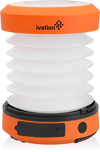 Ivation Hand Crank Led Camping Lantern Collapsible & Rainproof USB Flashlight Torch Mini Lamp with Hanging Handle 2 Lighting Levels Emergency Cell Phone Charger Recharges with Dynamo Power Or Via USB