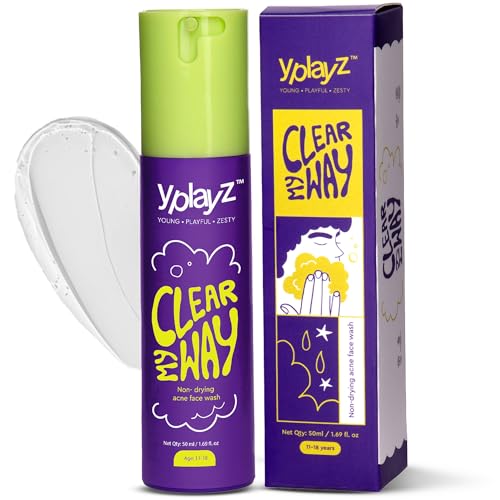 Image of YPlayZ Clear My Way Pimple Face Wash for Teens (11+ Years) | Salicylic Acid Facewash for Oily Skin & Acne | Oil Control, Blackhead Removal, Non-Drying Daily Face Cleanser for Boys & Girls 50ml