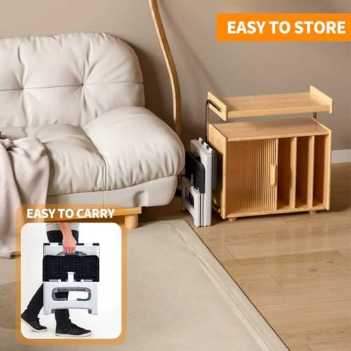 image for Ahxuvan 2 Step Stool Foldable, Non-Slip Steps, Folding Step stool for 