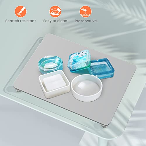 Image of Nelyrho 16''x 12'' Glass Resin Leveling Table for Epoxy Resin, with Silicone Mat, Epoxy accessories