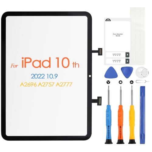 Screen Replacement for iPad 10 (10th Generation) 2022 Touchscreen Digitizer A2696 A2757 A2777 Glass Touch Screen for iPad 10th Gen 10.9 inch Full Repair Kits (Not LCD Screen)