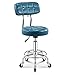KSTORE Tabourets Bar Pivotant Chaise Simili Cuir pour avec Dossier très épais Rembourrage 10cm réglable Hauteur sur 5 roulettes, Tabouret de Travail tabourets à roulet,Bleu
