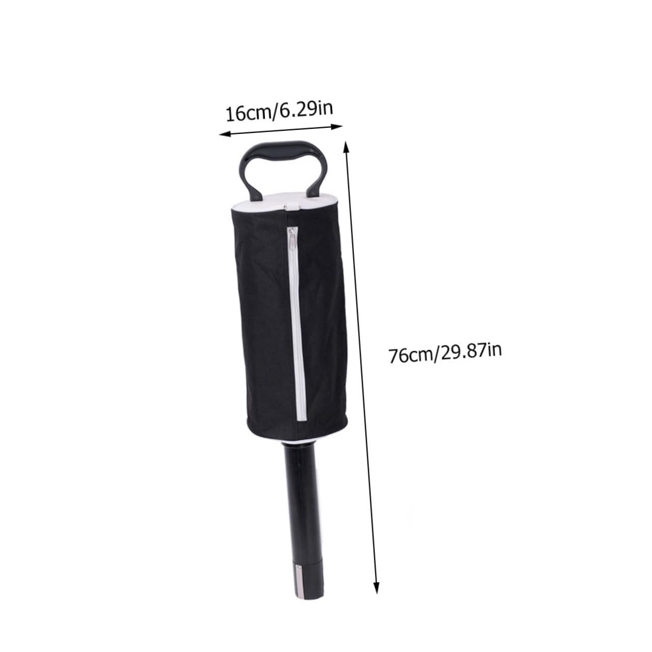 Toddmomy Recogedor de Bolas de Golf Desmontable Diseño de Cremallera, Material Abs y Nylon, Capacidad para 70 Bolas, Práctico Necesidad de Agacharse