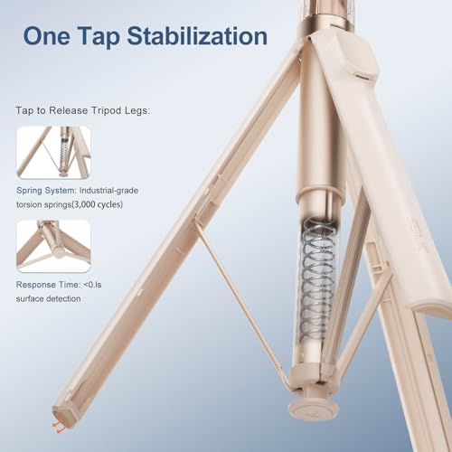 Image of 66 inch Automatic Phone Tripod Stand with Remote, Cell Phone Tripod for iPhone Video Recording & Live Streaming, Adjustable Selfie Stick Tripod for Content Creators, Vloggers