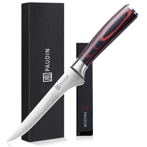 PAUDIN 15 cm Filetiermesser Küchenmesser aus hochwertigem Edelstahl, Professional Kochmesser mit scharfe Klinge