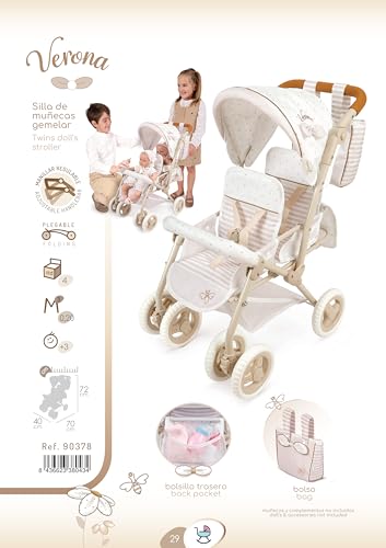 Passeggino Per Bambole Sedia Gemellare Pieghevole Verona Decuevas 90378 - 8