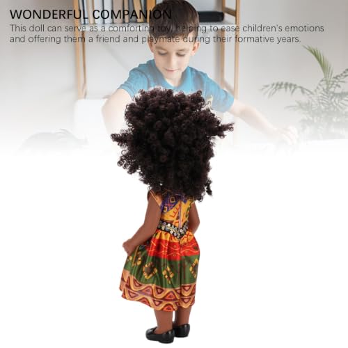 Muñeca negra afro 14 pulgadas con ropa intercambiable miniatura 3