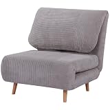 HOMCOM 2 in 1 Schlafsessel Klappbar Gästebett 82 x 87 x 89 cm Hellgrau