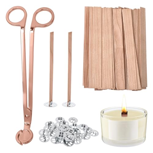100 mechas de madera con base redonda para velas