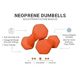 8kg x 2 Neoprene Dumbbells Pair – Non-Slip Hex Dumbbell Weights for Home Gym & Strength Training – Anti-Roll Design & Comfortable Grip – Orange - Image 3