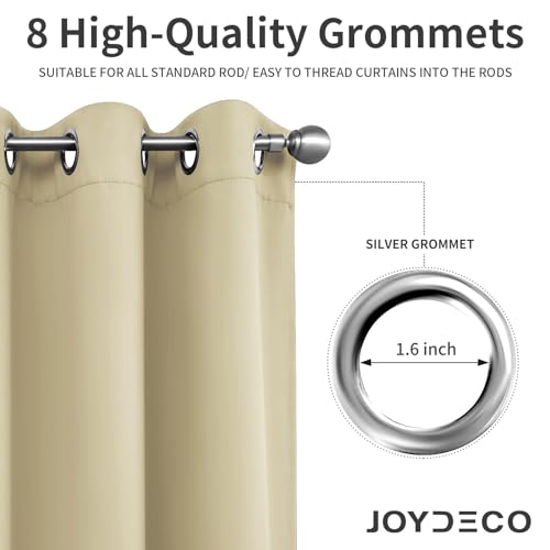 Image of Joydeco Blackout Curtains Bedroom, Black Out Curtain Thermal Insulated Eyelet Top for Room Darkening, Curtains & Drapes Window Treatments Blinds for Living Room Nursery, 2 Panels Home Decoration