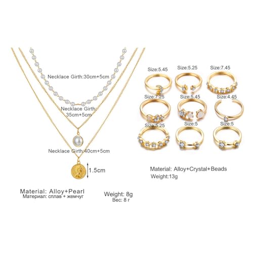 46-Pcs-Gold-Jewelry-Set-with-11Pcs-Necklace-11-Pcs-anklet-and-18-Pcs-Earring-Ear-Cuff6Hoop-Earrings-for-Women-Fashion-Indie-Costume-Jewerly-Pack-for-Friendship-Party-Gift