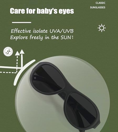 Kids Polarized Aviator Sunglasses Flexible Rubber Glasses Shades with Strap for Baby Boys Girls Age 0-36 Months4