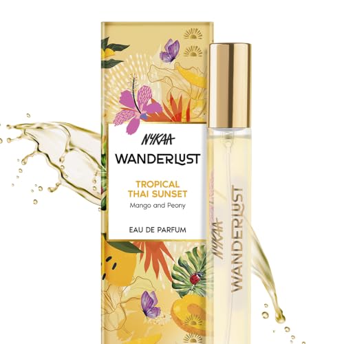 Image of Nykaa Wanderlust Tropical Sunset Eau De Parfum I Travel size, mini Perfume for Women - 16 ml I Fruity floral Perfume | | Long-Lasting, Travel‐Friendly, Vegan,Paraben‐Free, IFRA Certified I Mango and Peony fragrance notes