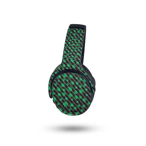 Image of MightySkins Carbon Fiber Skin Compatible with Skullcandy Crusher ANC 2 - Marijuana | Protective, Durable Textured Carbon Fiber Finish | Easy to Apply, Remove, and Change Style