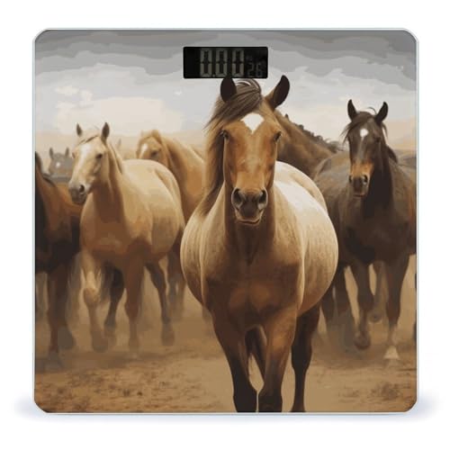 Báscula digital para baño Many Horses con plataforma amplia