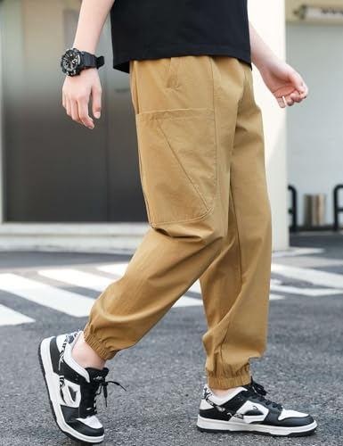 Boys Cargo Joggers Quick Dry Water Resistant Pants Lightweight Outdoor Pants2