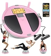 VENTALCO 2-in-1 Balance Ball & Plank Board Trainer with App & 4 Interactive Games, Half Exercise ...