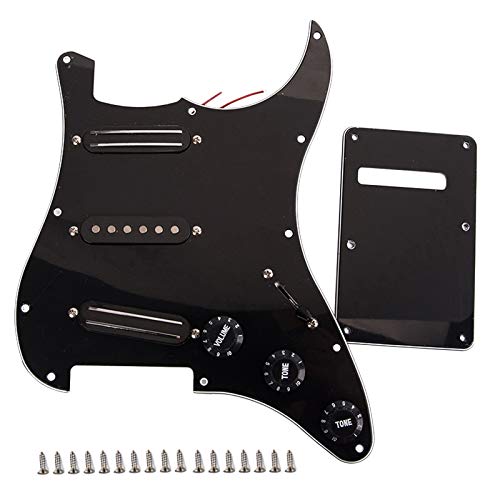 Pickguards de guitare précâblée sss noir 11 trous pour éliminer les bruits de micro