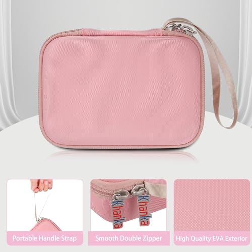 Image of khanka Hard Case for Kodak Smile+ /Kodak Smile Plus Camera,Pink | EVA Hard Shell, Mesh Pocket Accessory Storage, Travel-Ready Portable Storage, Easy Carry Handle, Protective Case Only