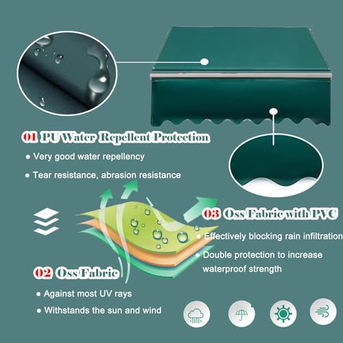 Auvent rétractable résistant à la pluie pour remplacer une toile usée - 7