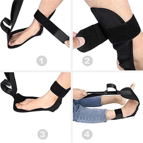 izzila stretching strap with loops and detachable foot  adjustable yoga strap for flexibility calf amp hamstring stretcherfor body flex stretching improve strength