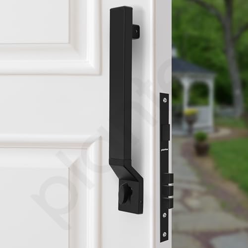 Image of Plantex Door Lock with Handle /15 Inch Door Handle with Lock /Stainless Steel Handle Set for Home /Office /Door Accessories (Pack of 1, Black)