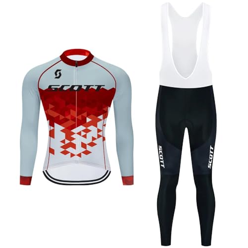 Conjunto de camisetas de ciclismo para hombre, conjunto de ropa de ciclismo de manga larga y pantalones de ciclismo con acolchado 3D, Tz-0355, S