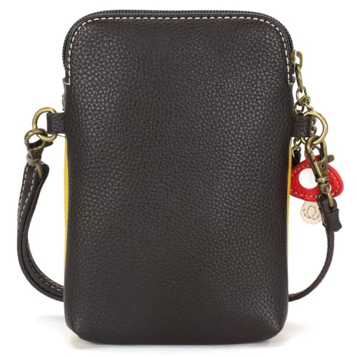 Image of CHALA Woodland Animal Collection Cell Phone Crossbody Purse-Women PU Leather /Canvas Multicolor Handbag with Adjustable Strap