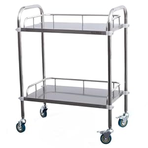 Allpax Labor-Rollwagen Edelstahl 600x400 mit 2 Ablagen