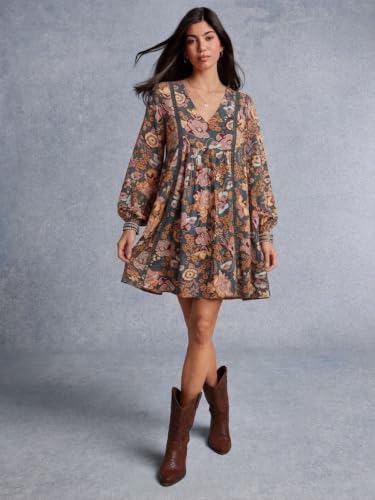 Image of SMOWKLY Floral Printed || Rayon Blend || One Piece || Party Dress || Printed Dress for Women