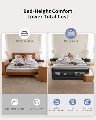 image for OhGeni Queen Air Mattress with Built in Pump, Ideal Alternative to a B