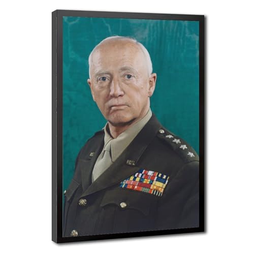 Impression sur toile George S Patton de qualité supérieure avec cadre suspendu