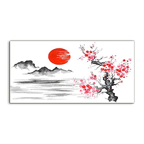 Photo acrylique 120x60cm art mural décoration salon chambre Japan Ink Sun