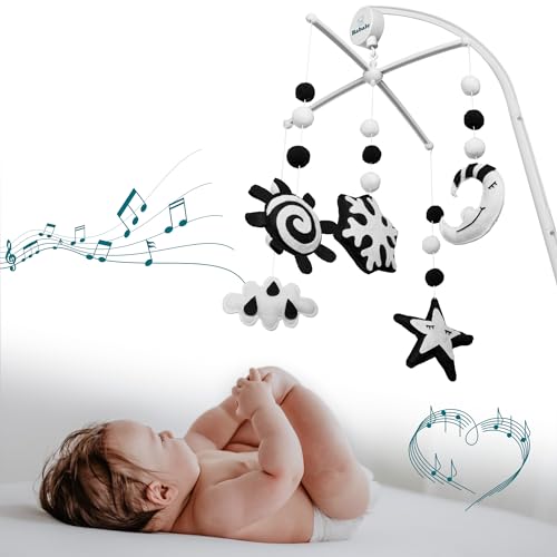 Image of Babale | Montessori-Inspired Baby Mobile for Crib - Stimulating Black & White Design for Newborn Engagement - Perfect Baby Crib Mobile for Boys & Girls - Enhances Visual Development