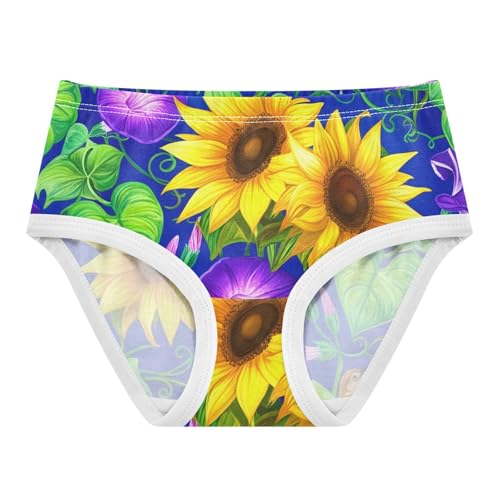 Sunflowers Morning Glory Flower Cute Panties Girl Girls Underwear Toddlers Cotton Cartoon Underpants Briefs 2t