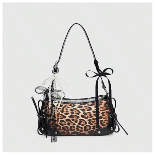 Image of Verdusa Women's Y2K Purse Coquette Bow Tie Vintage Shoulder Bags Lace PU Leather Kawaii Handbag
