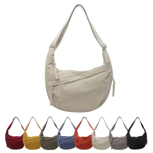 Preferable Crossbody Bag, Women's Fashion Plain Color Nylon Crossbody Bag, Nylon Crescent Bag, Women's Casual Sling Purse